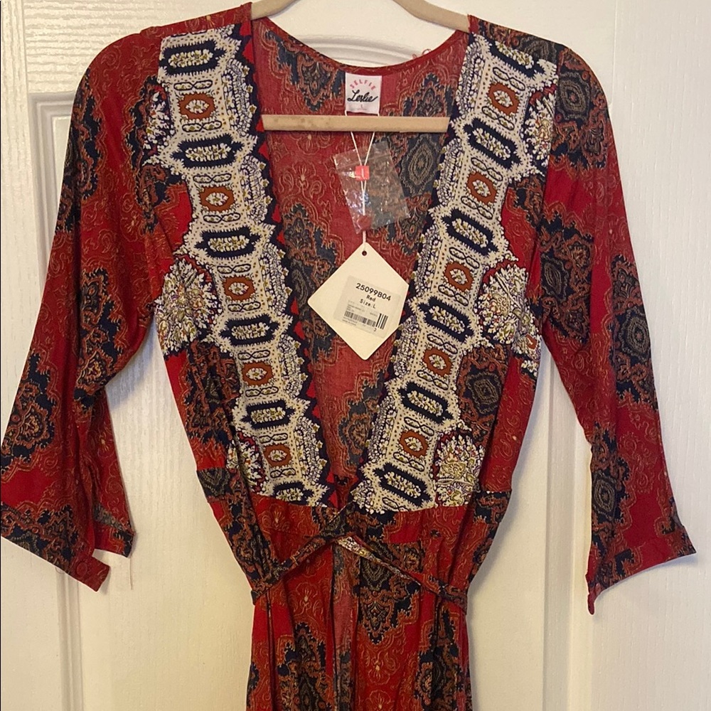 Selfie leslie Red Patterned Wrap Dress